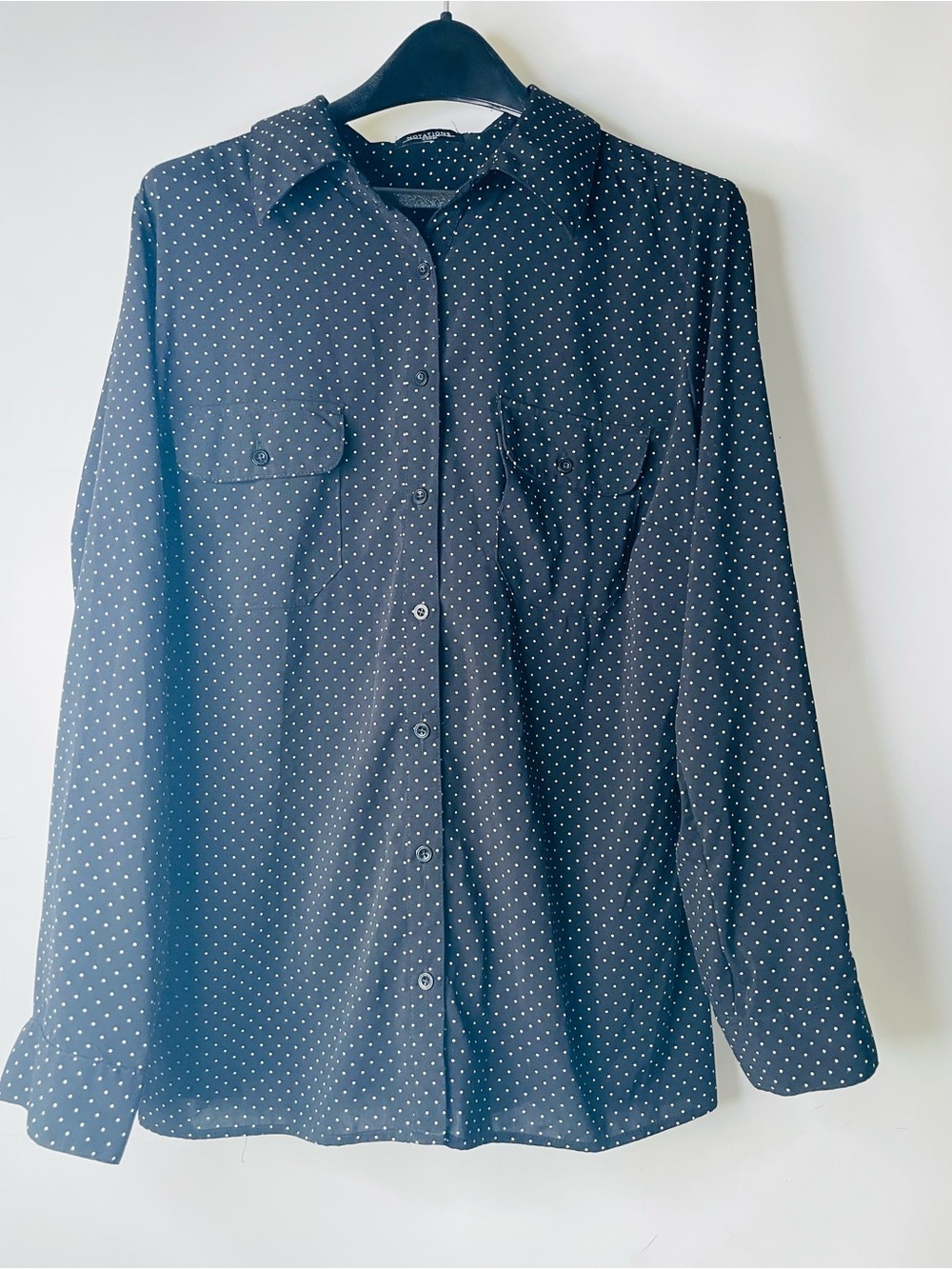 Notations Classic Black Dot-Print Woman’s Button-Up Shirt